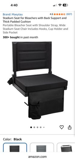 Maeytau Padded Stadium Bleacher Seat with Back Support