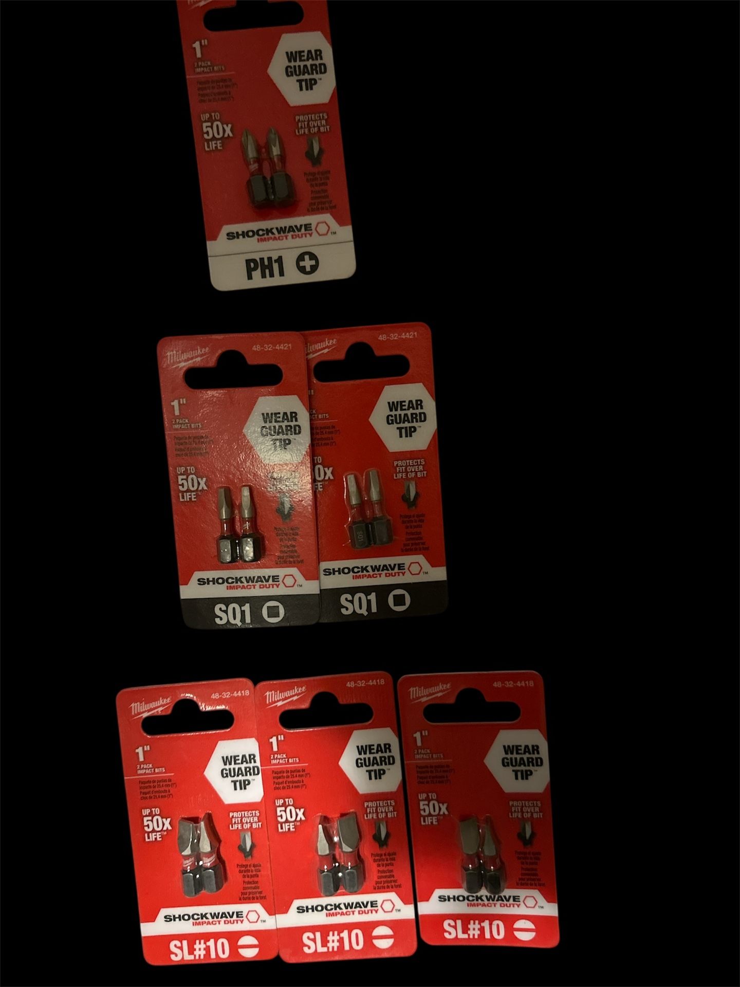 Milwaukee Shockwave PH1 Impact Duty Bits - 2 Pack