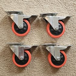 4-250lb Rated Wheel Swivel Caster With Locks