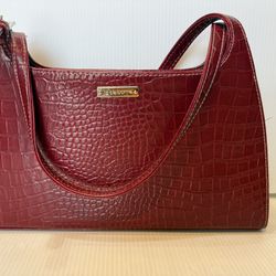 Liz Claiborne Women's Bag Purse Handbag Red Patent Crocodile Leather