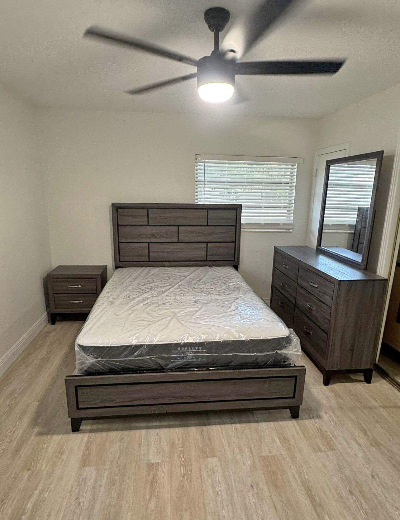 Full or Queen Size Bed With Dresser & Mirror and Night Stand  — all for just $698!