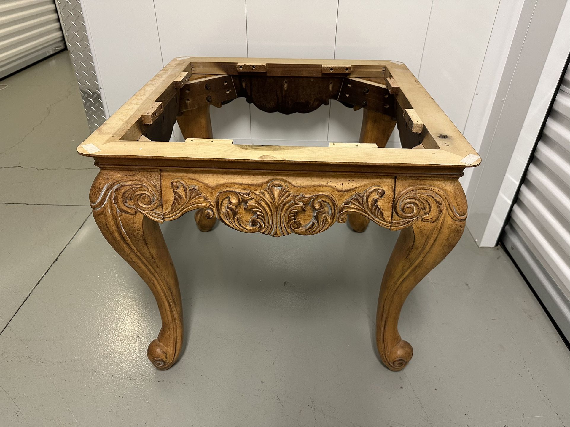 Solid Wood Hand Carved End Table Frame