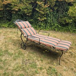 Vintage Wrought Iron Chaise Lounger
