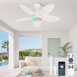 42" Ceiling Fan with RGB Light and Remote
3CCT Dimmable LED Light, Quiet 6 Speeds Smart Timer for Bedroom, Outdoor Covered Patio, Porch, Damp Rated,