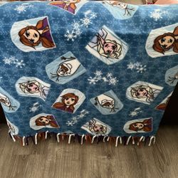 Handmade Fleece Blanket 3’ X 5’ Frozen Theme 