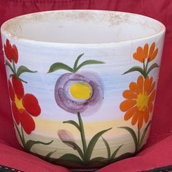 🌸 Vintage Made in Italy Hand-Painted Flower Pot
