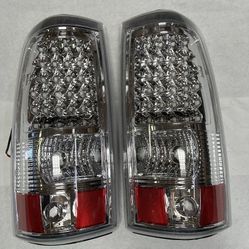 LA Zona Auto Parts 2003 to 2006 Chevy Silverado GM Sierra Chrome LED Tail Light Luces Micas Calaveras Cromado 