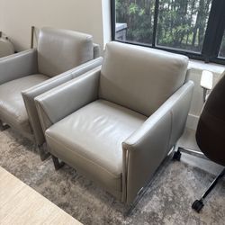 Modern Leather Accent Chairs – High End Look – FREE Delivery – $130 Each