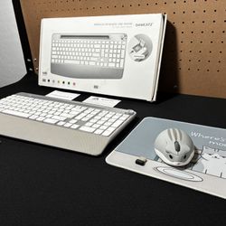 Grey/White Computer Bundle - Wireless Keyboard, mouse, and FREE Mouse Pad*