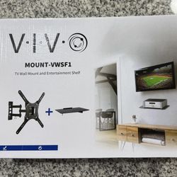 TV Mount With Entertainment Shelf 
