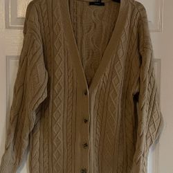 Camel Button Up Sweater Size Small 