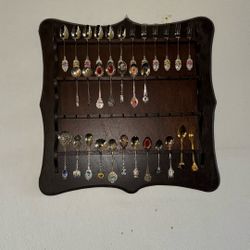 Antique Spoon Set With Holder 