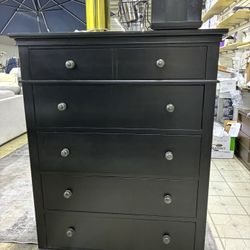 Black 5-Drawer Chest of Drawers