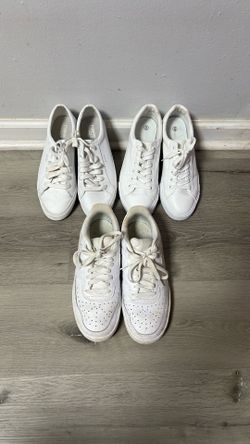 3 pairs of white shoes
