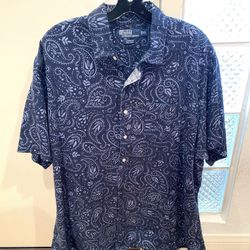Polo By Ralph Lauren Hawaiian Shirt XL, 100% Linen