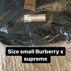 Supreme Burberry Hoodie Size Small