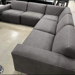Ashley Allena Gunmetal 5 Piece Sectional Sofa Couch With İnterest Free Payment Options 