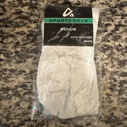 White Medium Sports Socks