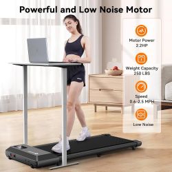 Walking Pad, 2024 Upgrade Smart Under Desk Treadmill, 2.2HP Small Quiet Portable Treadmill, Walking Treadmill Under Desk, APP & Remote Contr