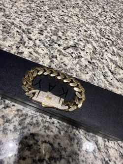 10k gold diamond Monaco bracelet