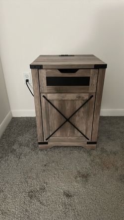 Bedside Table with Charging Station