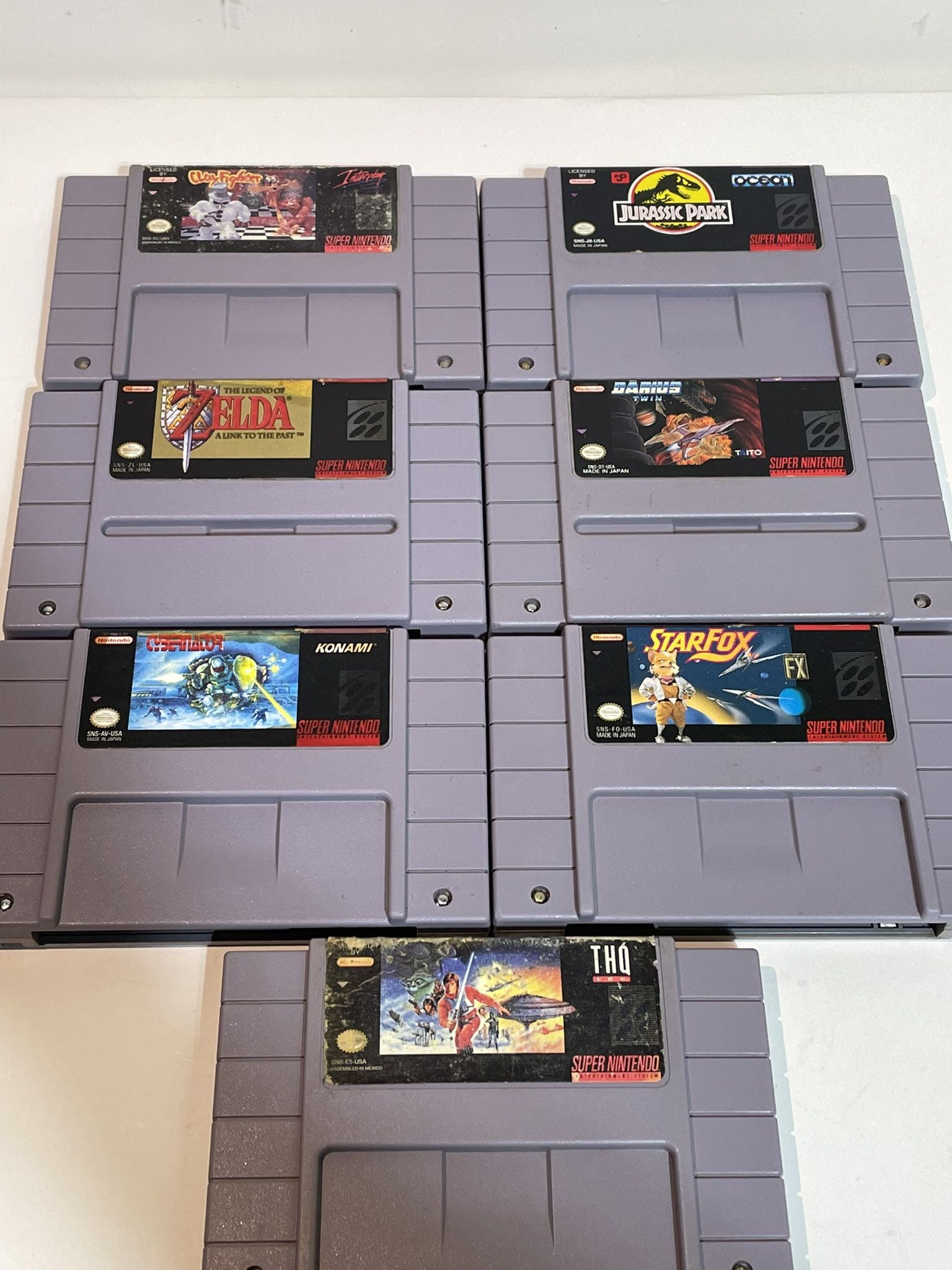 Lot Of 7 Super Nintendo Games - Zelda - Starfox & More