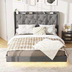 Queen Size Bed With Lights And Socket