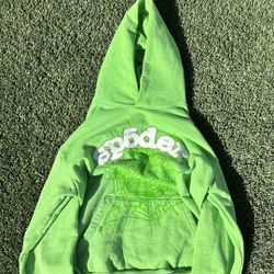 Green Sp5der Hoodie Size XL