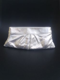 Lauren Merkin Genuine Leather Purse/Chrome Silver Finish