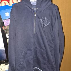 Harley davidson Embodied Zip Up Jacket Sz Xl (Blue/light Blue)
