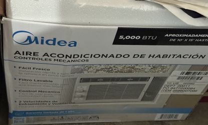 Midea 5,000 BTU Mechanical Window Air Conditioner, Covers up to 150 Sq ft, Easy Installation, MAW05M1WWT, White, New
