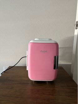 Pink mini fridge