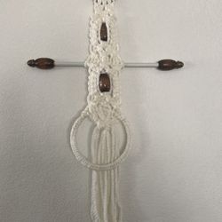 Vintage Macrame Towel Holder Boho
