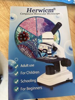 Herwicm Student Compound Microscope Kit 40X–400X with Slides & Phone Adapter
