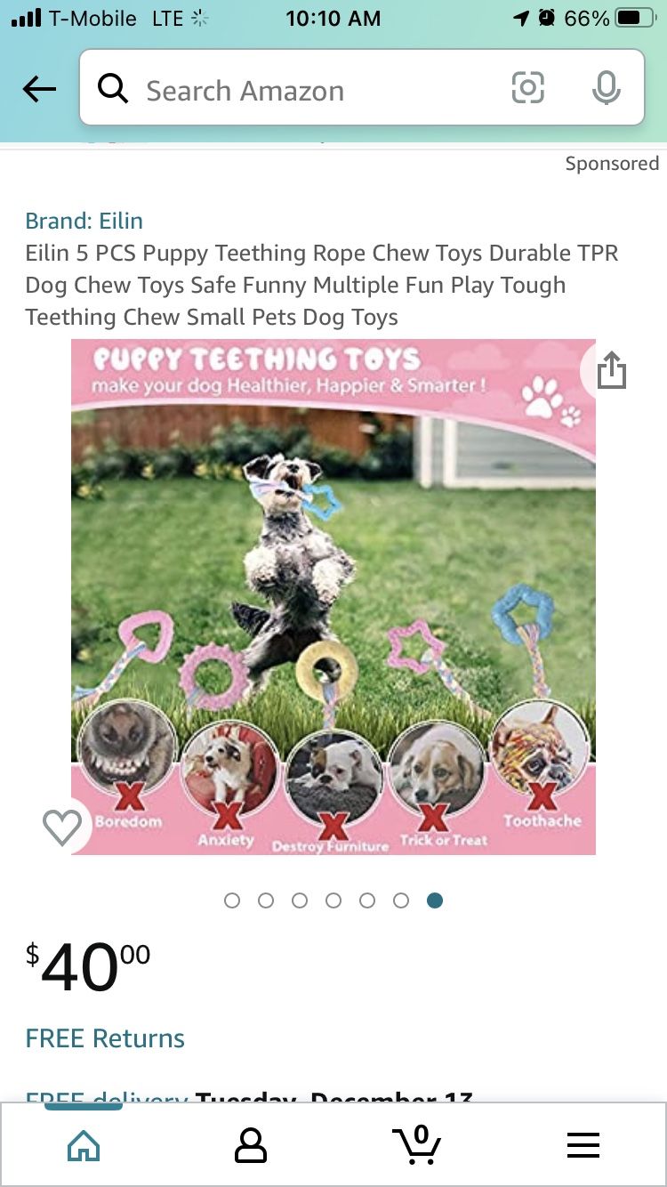 Eilin 5 PCS Puppy Teething Rope Chew Toys
