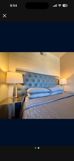 One Set of 2 New Crystal And Metal Table Lamps