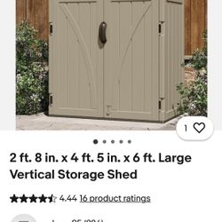 2 ft. 8 in. x 4 ft. 5 in. x 6 ft. Large Vertical Storage Shed