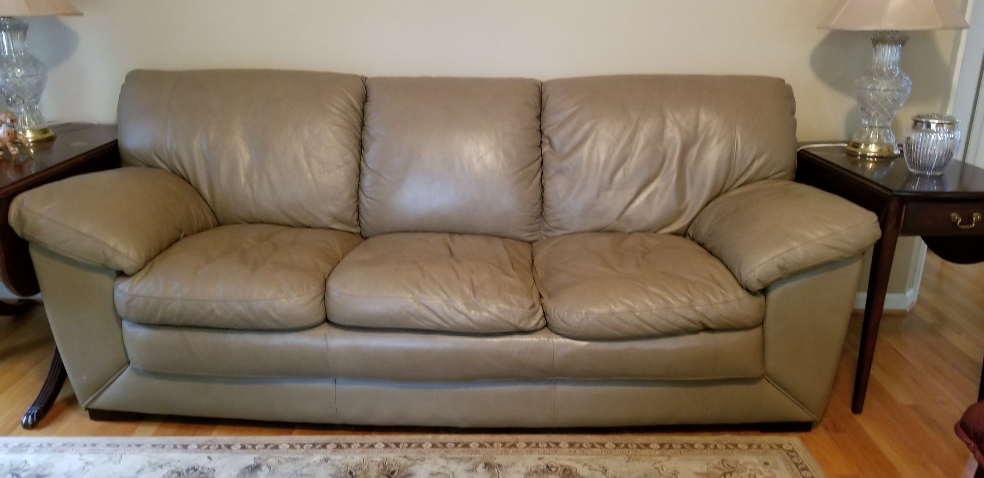 Leather sofa and big chair