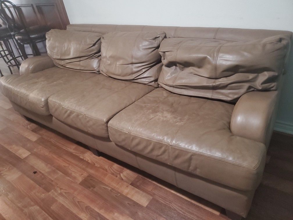 Real Leather 8ft Sofa