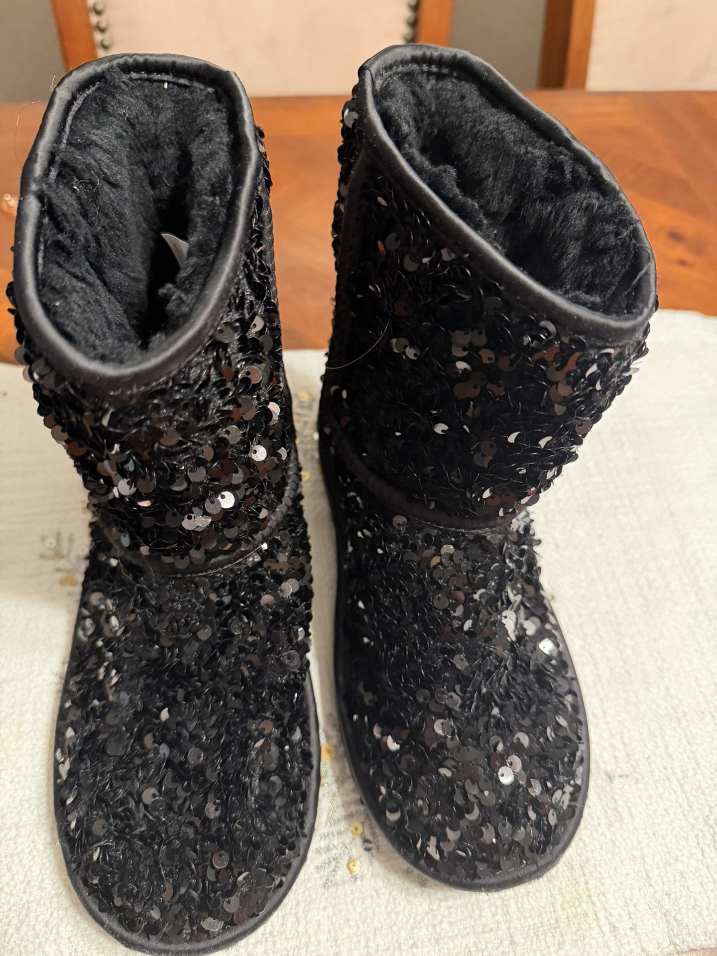 UGG Black Sequin Boots Size 4