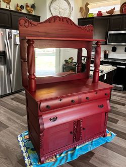 RESTORED ANTIQUE HUTCH/COFFEE/ALCOHOL BAR