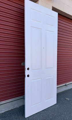 36”w, 94”h, solid main entrance door