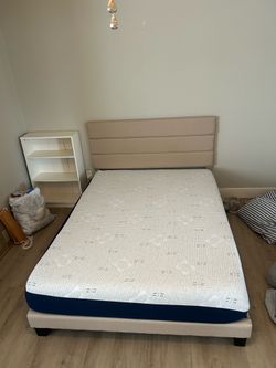 Like new queen mattress and frame