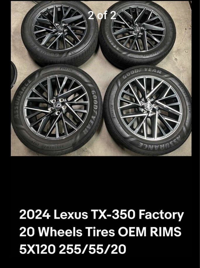 2024 Lexus TX-350 Factory 20 Wheels Tires OEM RIMS 5X120 255/55/20 Goodyear