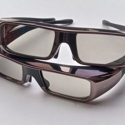 2 Pairs- Sony Adult Size 3D Active Glasses.