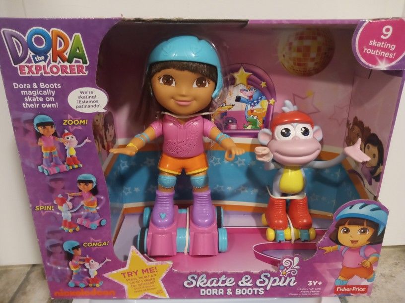 Dora The Explorer Doll Skate and Spin with Boots By Fisher Price