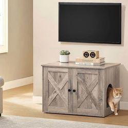 New in box  Cat Litter Box Enclosure, Litter Box Furniture Hidden, Indoor Cat House, End Table, 70 x 50 x 50 cm, Heather Greige UPCL022K01