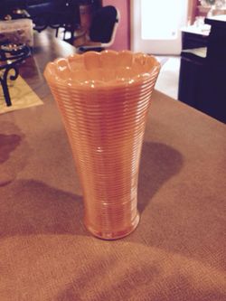 Fire King Luster Peach Vase