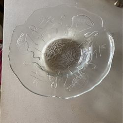 Beautiful Flamingo Embossed Glass Bowl