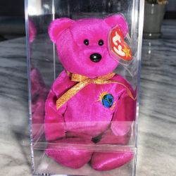 Rare TY Millenium Bear - Tag Errors (Millenium & Gasport) - Mint w/Tag Sleeve